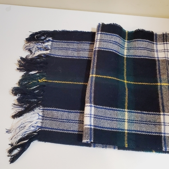 Pierre Cardin Ubisex Plaid Fringe  scarf - Picture 2 of 5